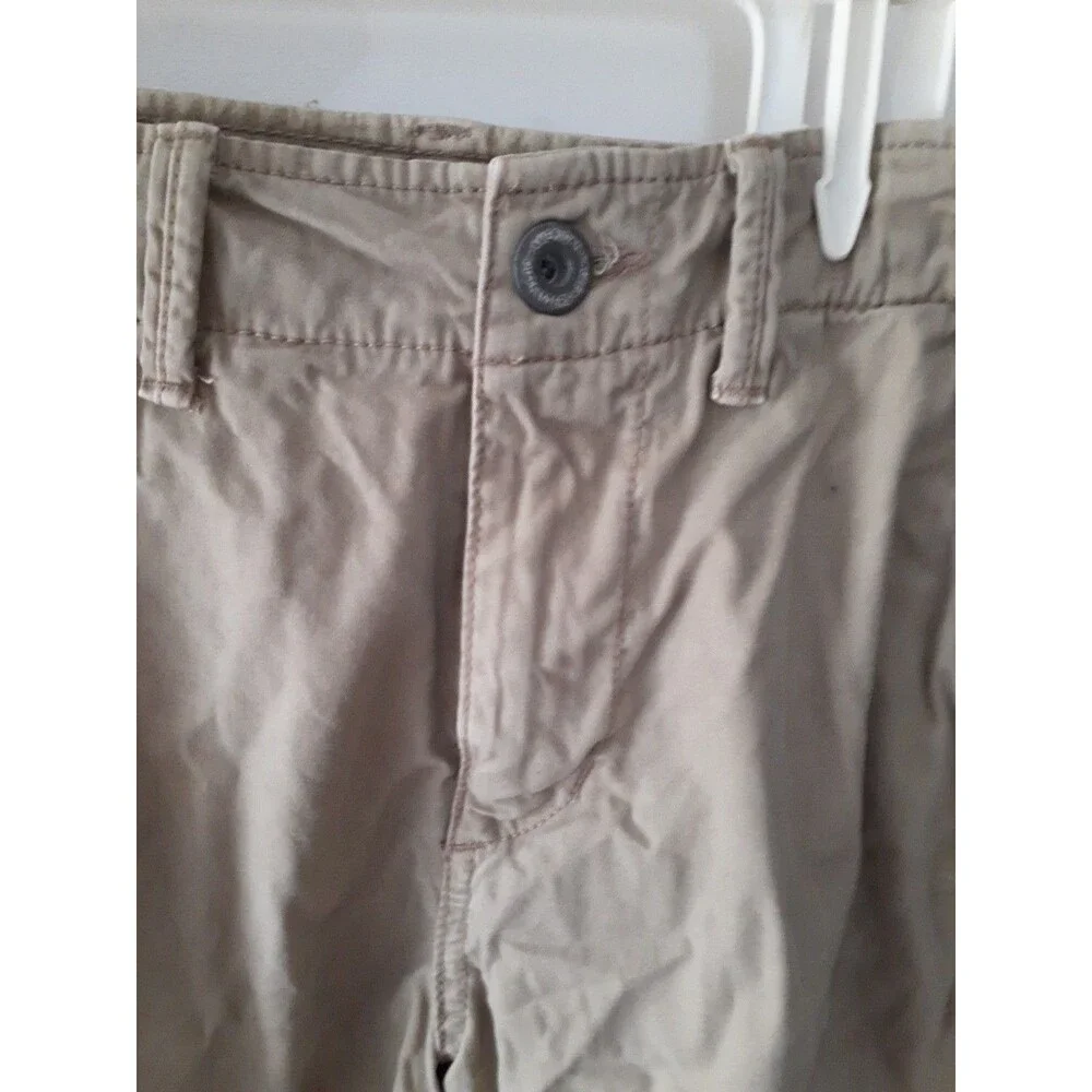 American Eagle Outfitters Shorts Mens 28 Khaki Cotton Canvas Flat Front Aeo